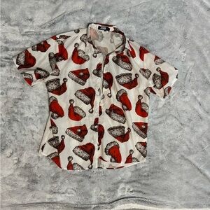 2 for $25 deal  Holiday Santa Hat Men's short sleeve Shirt large